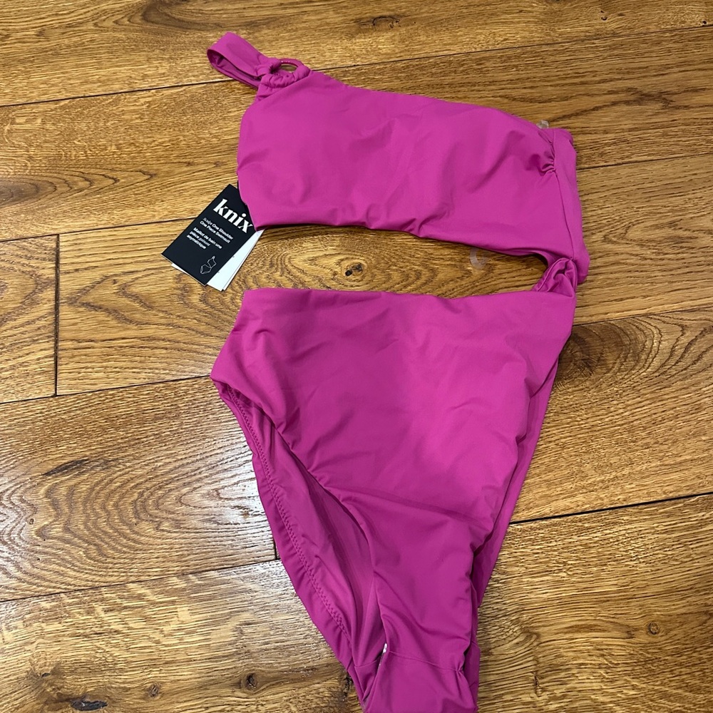 Knix Fuchsia one piece swim with cut out